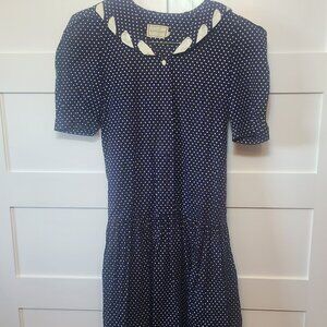Vintage Misty Lane Navy Polka Dot Dress – Sailor Collar